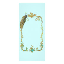Peacock with Gold Frame "Save the Date" Card Rack Cards