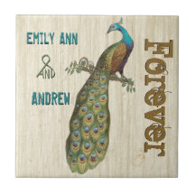 Peacock Wood Grain Forever Anniversary Tile