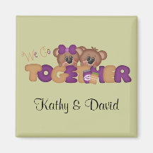 Peanut Butter and Jelly Bear Couple Fridge Magnets