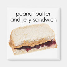 Peanut Butter & Jelly Sandwich Refrigerator Magnet