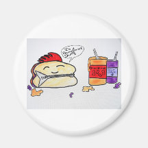 Peanut butter sandwich refrigerator magnets