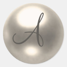 Pearl A monogram wedding seal Sticker
