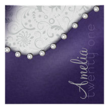 Pearl Square Birthday Invitation