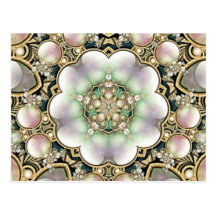 Pearls and Gold Kaleidoscope Postcards