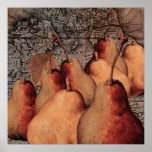 Pears and Map Poster