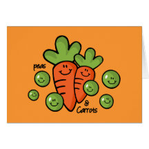 Peas And Carrots Greeting Cards