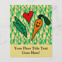 Peas Love Carrots, Cute Green and Orange Design Personalised Flyer