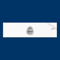Pebble sculpture on a white background bumper stickers