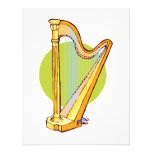 Pedal Harp Green Circle Behind Graphic Music Custom Invite