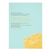 Peeking Chrysanthemum Wedding Invitation