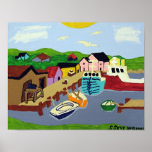 Peggy's Cove Seaboats (Sunny Day) -14x11 Poster