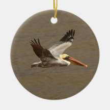 Pelican Flying Christmas Ornament