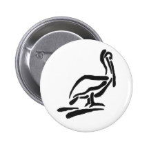 Pellican Bird Abstract Outline Pins