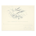 Pen Flourish Vintage Love bird Wedding RSVP Card Announcements
