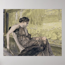 Penelope weaving a shroud for Laertes her father-i Posters