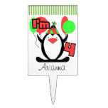 Penguin 4th Birthday Cake Topper