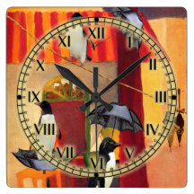 Penguin Cafe Square Wallclock