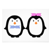 Penguin Couple Custom Invite