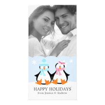 Penguin Couple Photo Cards