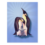 PENGUIN FAMILY & LIGHT RAYS by SHARON SHARPE Post Card