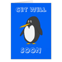 Penguin Get Well Soon Card