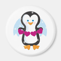 Penguin Heart Fridge Magnets