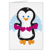 Penguin Heart Greeting Cards