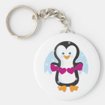 Penguin Heart Key Chain