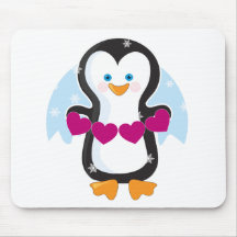 Penguin Heart Mousepad