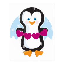 Penguin Heart Postcards