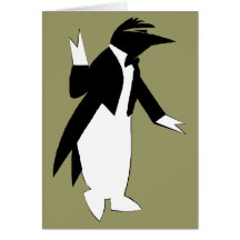 Penguin in a Tuxedo  - Cool As Ice Hipster Card