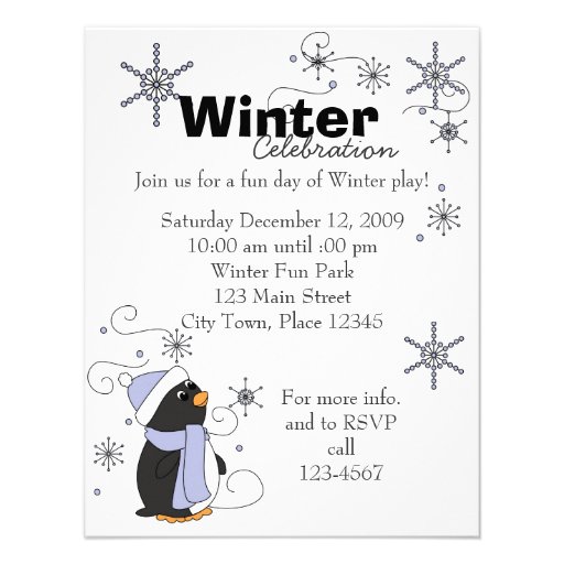 Penguin in Awe Custom Invitations