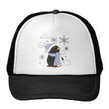 Penguin in Awe Hats
