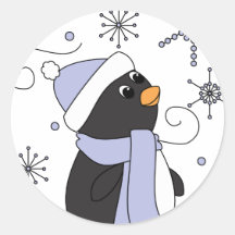 Penguin in Awe Stickers