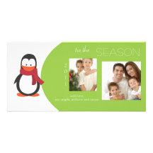 Penguin Lime Holiday Photo Card