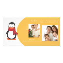 Penguin Marigold Holiday Photo Card