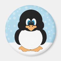 Penguin with Snowflakes Magnet