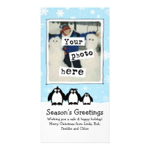 Penguins Holiday Photo Card Template