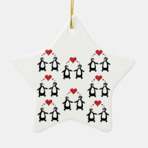 Penguins In Love Christmas Ornament