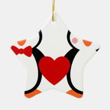 Penguins in Love Ornaments