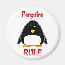 Penguins Rule Refrigerator Magnet