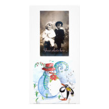 PENGUIN'S SERENADE , white blue red black Picture Card
