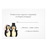 Penguins Wedding Response Card Personalised Invites