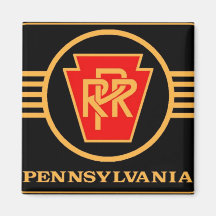 Pennsylvania Railroad Logo, Black & Gold Magnets