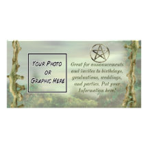 Pentacle in Wood Photo Greeting Card