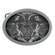 Pentagram Baphomet Black Metal Belt Buckles