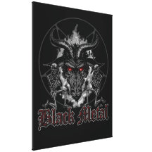 Pentagram Baphomet Black Metal Stretched Canvas Prints