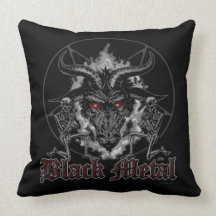 Pentagram Baphomet Black Metal Throw Pillows