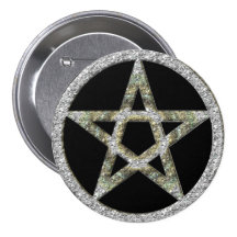 Pentagram Pentacle Unisex Wicca Button