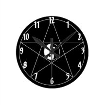 Pentagram Yin Yang Wall Clocks
